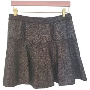Candies Black Lurex Skater Skirt Size L